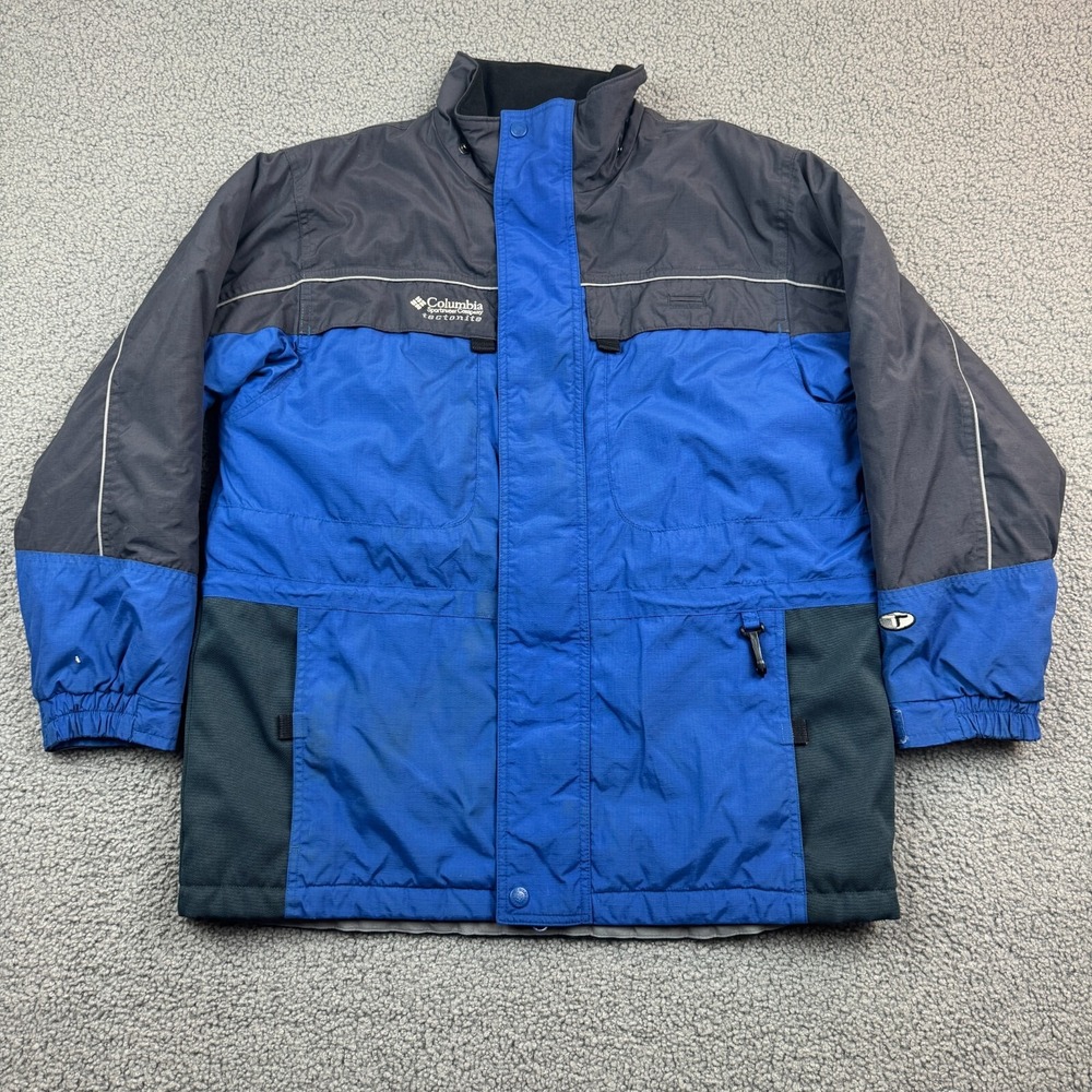 Vintage Columbia Tectonite Jacket Youth 14/16 Blue Insulated Winter Ski NO HOOD